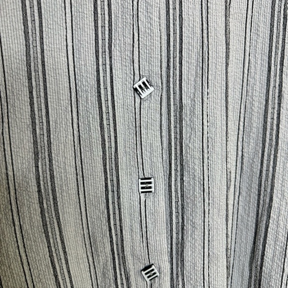 Habitat White Black Textured Striped Buttoned Blouse Size Small - Picture 6 of 8